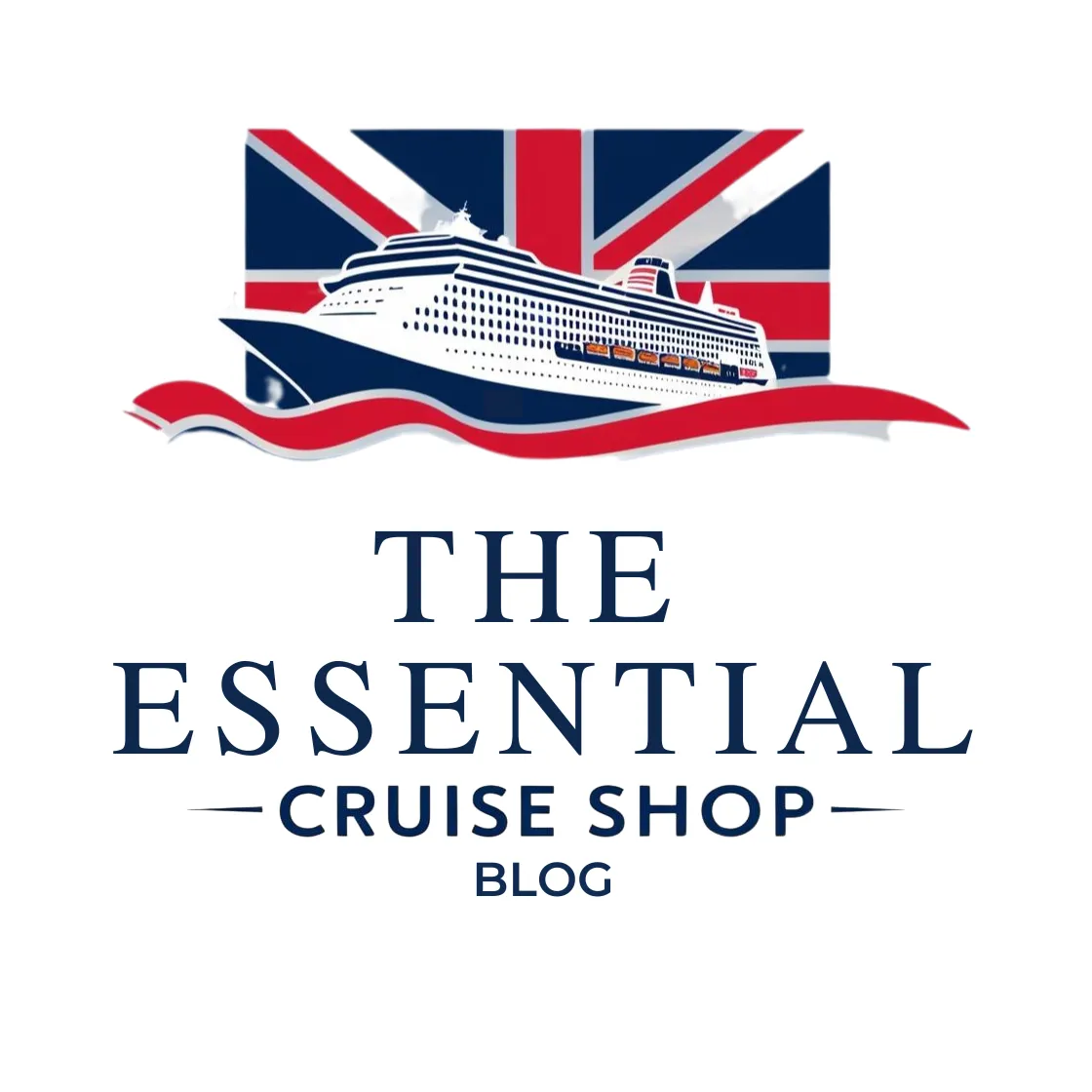 The Essential Cruise Shop Blog logo with cruise ship and Union Jack flag