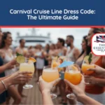Group of people on a deck raising cocktails in a toast. Title banner reads "Carnival Cruise Line Dress Code: The Ultimate Guide."